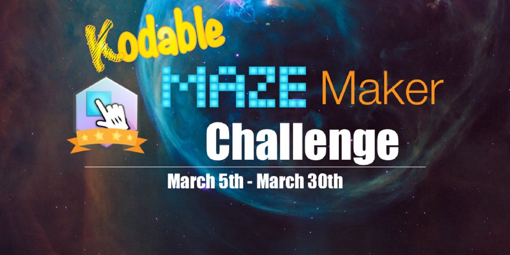 jonmattingly's tweet photo. TEACHERS - get your student’s mazes featured in Kodable for millions of kids to play. The Maze Maker Challenge is here!! Really excited for this one :D :D #KidsCanCode #csk8 #CSForAll

https://t.co/9psRmrBFYJ https://t.co/TxWMbR1ytZ