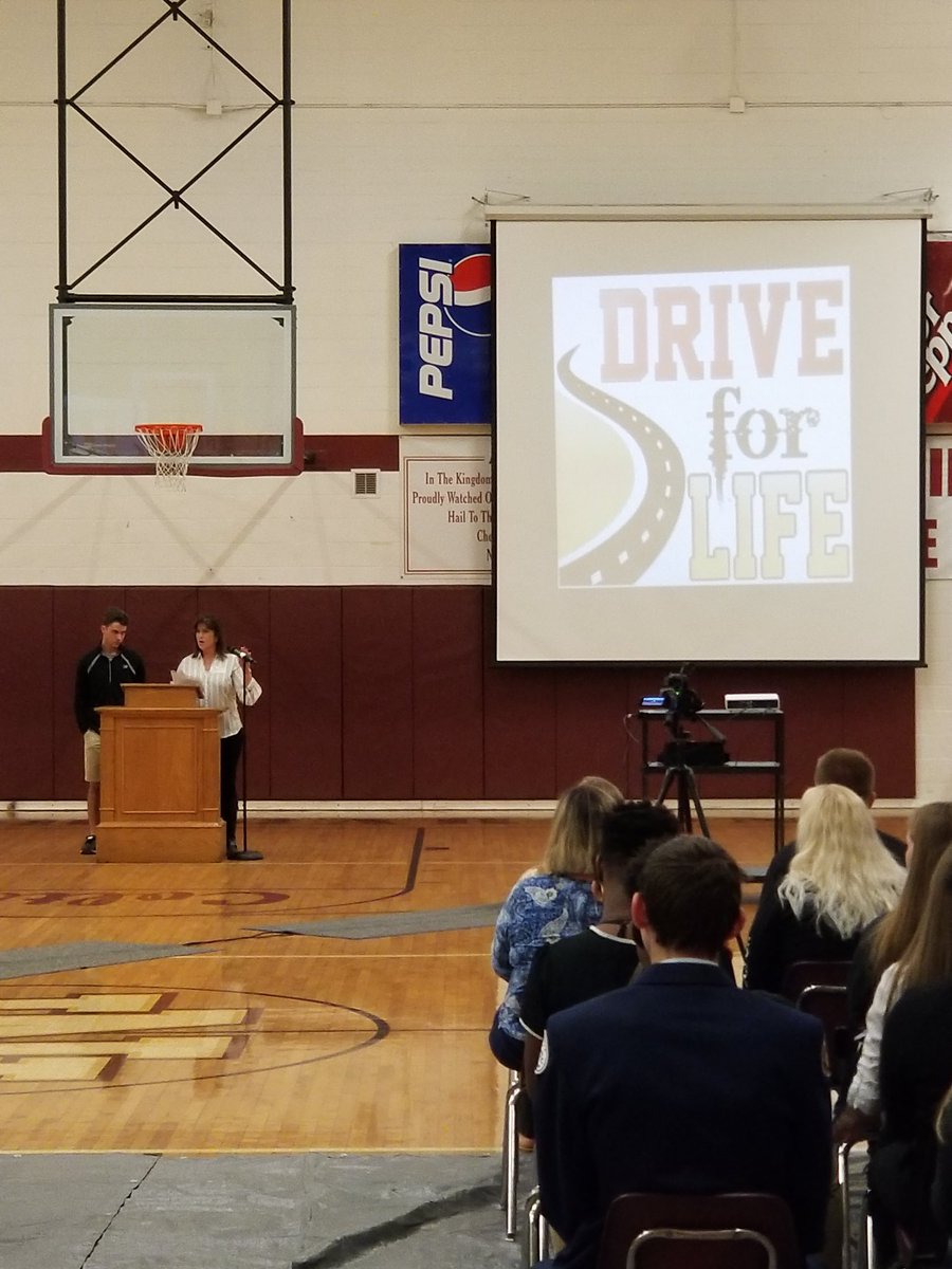 nmarion_high's tweet photo. The family of Garrett Stewart, NMHS graduate, speaking to our students on the one year anniversary of Garrett's accident.   Thank you for sharing your story.  You made a difference with our students today.  We love you, Garrett. https://t.co/FN7G2hhsC9