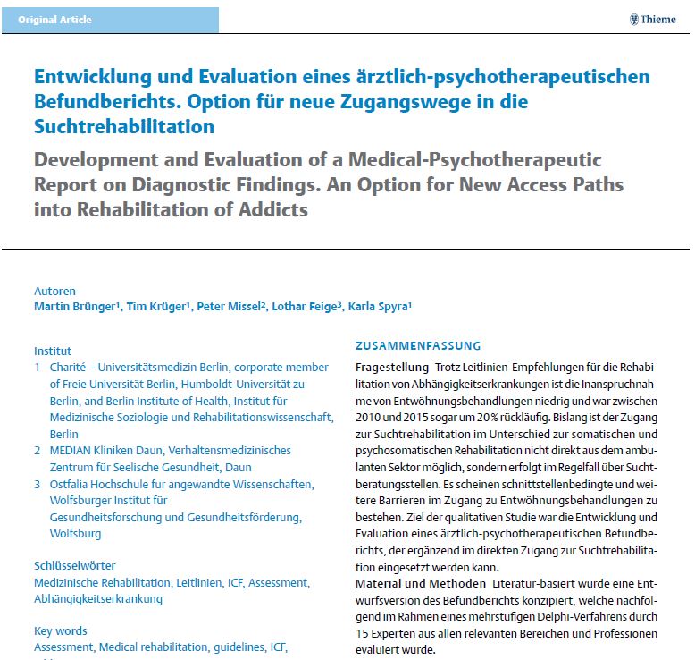 Befundbericht im Zugang zur #Suchtrehabilitation. Jetzt #Charite @Berlinnovation Artikel als Print erschienen in Februar-Ausgabe #PhysMedRehabKuror: bit.ly/2D3foUx  
<a href="/DRV_Bund_Reha/">Reha – Ihre Chance</a> #rehabilitation #sucht <a href="/HumboldtUni/">Humboldt-Universität zu Berlin</a>