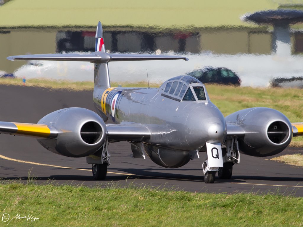 BAESystemsAir's tweet photo. Today isn’t just the first flight anniversary of the Spitfire, on this day 75 years ago the Gloster Meteor, the @RoyalAirForce ‘s first jet aircraft made its maiden flight: https://t.co/JIEVtgepmz #OnThisDay #avgeeks @navalhistorian https://t.co/p7H1d659OC