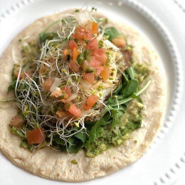 Our spelt tortilla is the perfect base for this wrap of spelt-acular proportions! Avo, eggs, greens, and spicy pico, what else do you need? 
Credit: @carrieeenikk ift.tt/2FeY4B4