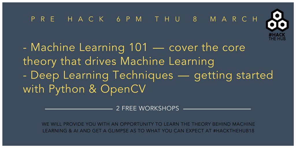 Remember! Get some FREE Machine Learning learning at pre hack this Thu <a href="/ormeaubaths/">ormeaubaths</a> @eagle_labs_bfs medium.com/hackthehub/her…