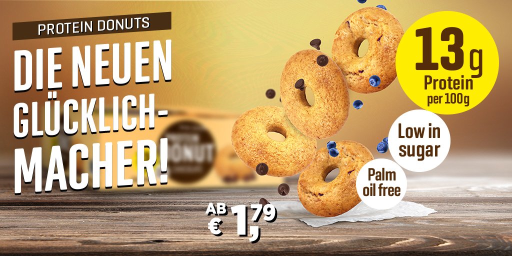 Neu im Sortiment: #ProteinDonuts! Jetzt erhältlich in allen Body Attack Premium Stores und im Body Attack #Onlineshop. 😋

Low in #Sugar ✔
13 g Protein pro Portion ✔
Ohne Palmöl ✔
Weniger #Fett und weniger #Kalorien ✔