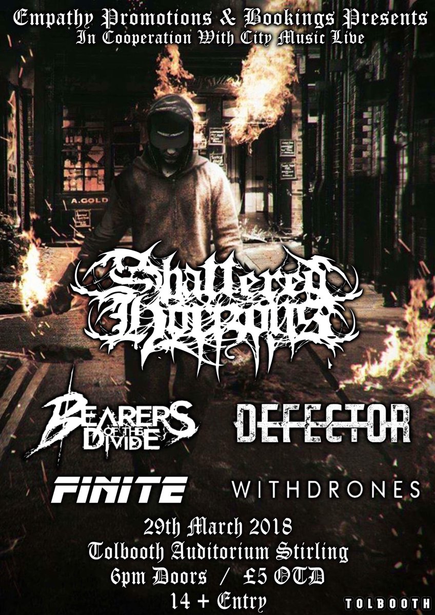 Our next gig approaches, 29th March in Tolbooth Stirling, unfortunately A Plea, A Promise have had to withdraw from the show however we'd like to welcome Finite to the bill! 🔥

Event- facebook.com/events/2168081…
Tickets- culturestirling.org/events/aggress…