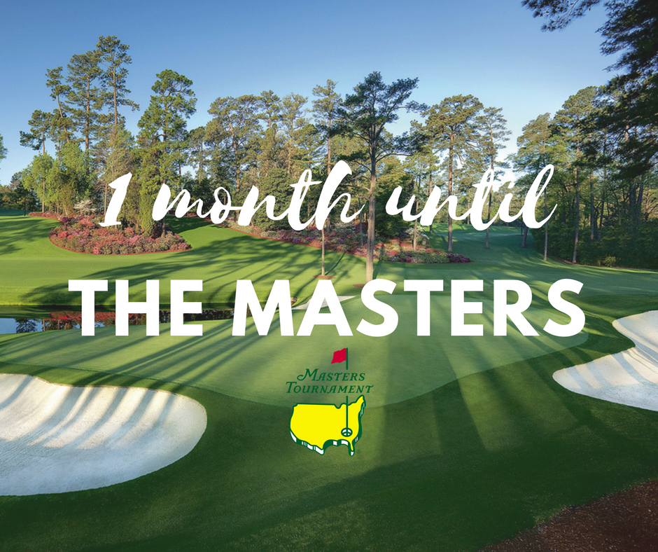 BuffaloRockGolf's tweet photo. Wow, the year flew by. We are only 1 month away from the 2018 Masters! Who else is just as excited as we are?! https://t.co/jIfhQAI3oC