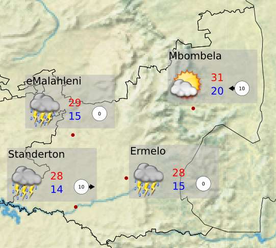 Mpumalanga Tomorrow 's Weather overview: 6.3.2018