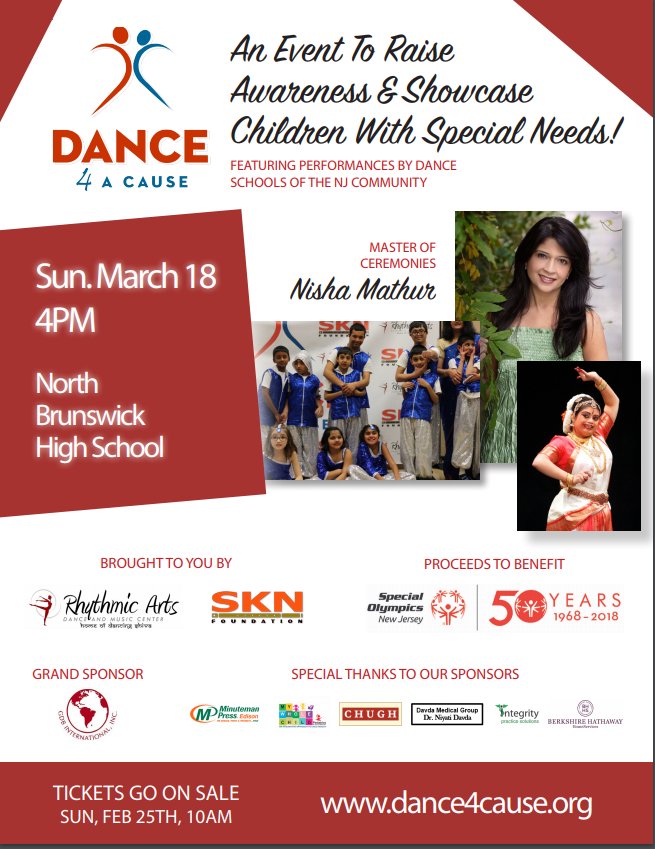 SKN_Foundation's tweet photo. SAVE THE DATE: Dance 4 a Cause is on Sunday, March 18th! https://t.co/qLCUzW3R5X

Purchase tickets now! 

Proceeds will go to Special Olympics of New Jersey ⭐️🌟💫 #SKNFoundation #Dance4ACause https://t.co/NfzdTJYB3D