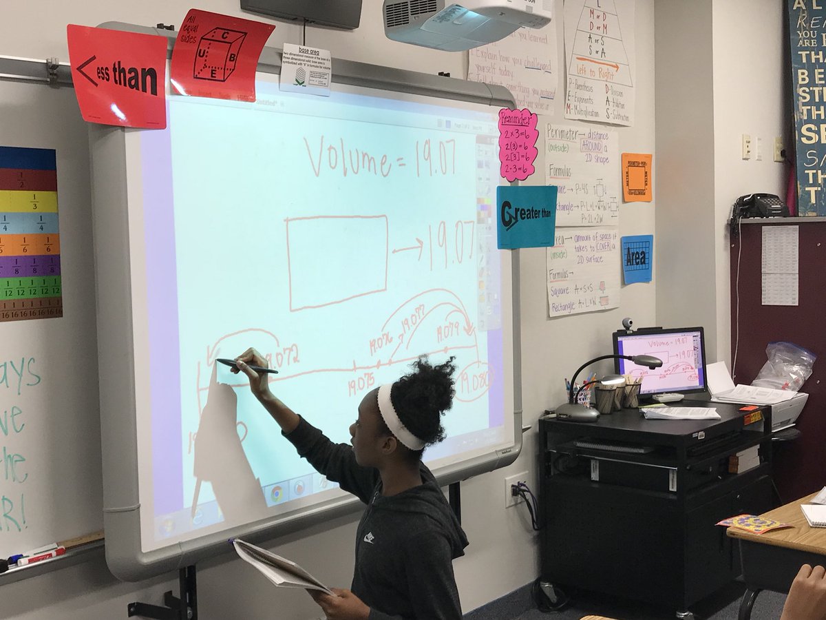 MrsParrish_CFB's tweet image. When you’re solving a problem using one strategy and another student says “I have another strategy I learned from ST Math!” you bet she came up to the board and showed us all #makingconnection #jijiwouldbeproud @daviscfb @JiJiMath