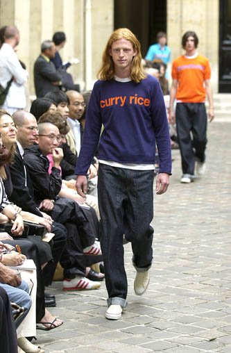 02SS JUNYA WATANABE MAN 'curry rice' プリント ワークパンツ カーキ Comme des Garcons ジュンヤワタナベマン コムデギャルソン 最初期 02SS Early JUNYA WATANABE MAN Knit Sweater poem