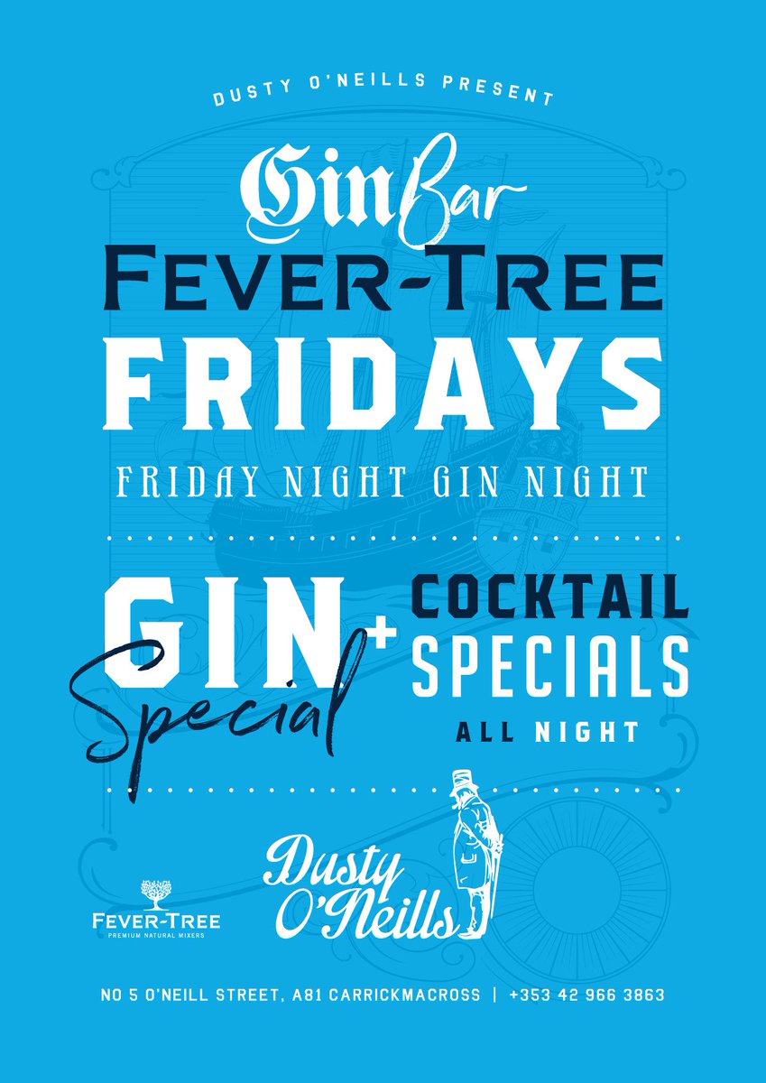 Gin Specials every Friday in <a href="/dusty_oneill/">Dusty O'Neills</a> #fevertreefridays