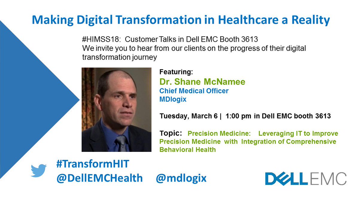 Relationship Based Medicine = A practical solution to achieving person centric, precision medicine to improve individuals and communities behavioral health.  Please join my talk at the Dell booth tomorrow at HIMSS to learn more. #RBM #mdlogix #bhworks #dell #HIMMS18 #FirstTweet