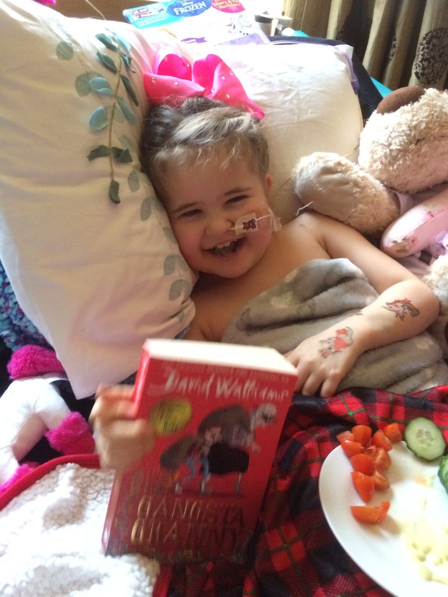 @davidwalliams Our@smiler is 6 and has an aggressive spinal tumour. She has been bed now since Feb 13th with the pain. We sit and read David Walliams books everyday she really loves gangster granny . She would love to meet you for real to keep smiler smiling.