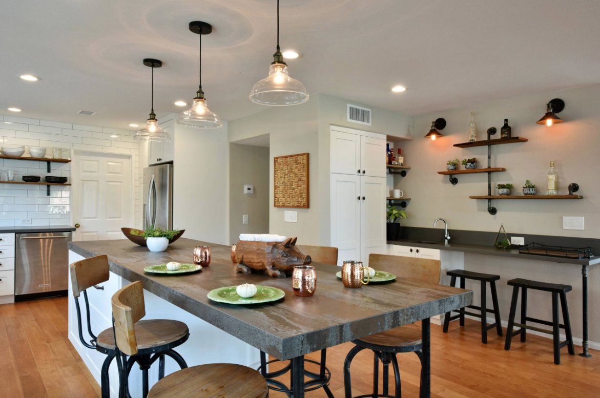 This kitchen from <a href="/TaylorproR/">TaylorPro Remodeling</a> is the perfect setting for guest entertaining. #Dekton Trilium makes the space shine.