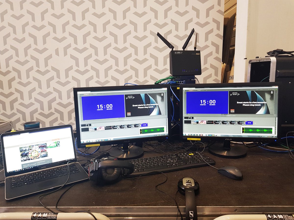 4am_ch's tweet photo. Setup terminé, ingénieurs parés, fin prêts pour #webcast #live conférence de presse et avant première demain au @GIMS Swiss https://t.co/COpwtnW4Iq
