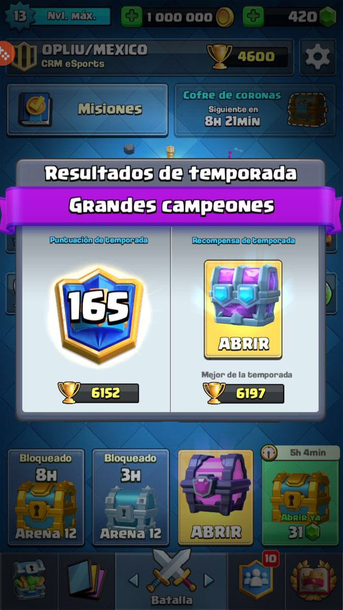 También queremos felicitar a @OPLIUCLASHROYAL por quedar 165 del mundo. Venga! #KillerBees