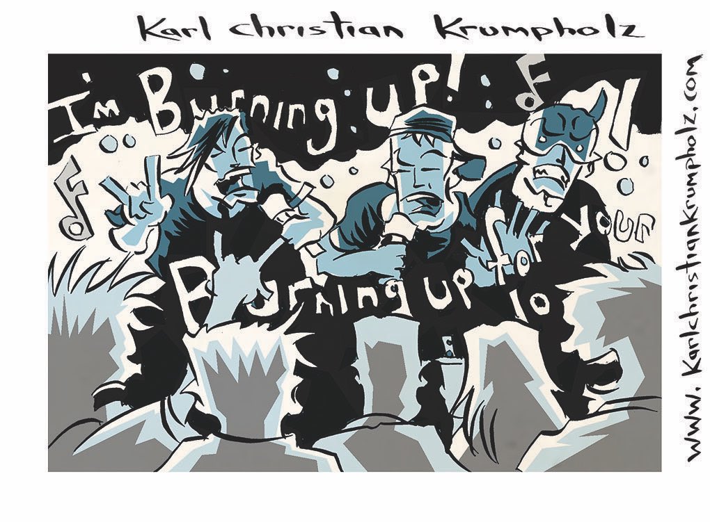 KarlCKrumpholz's tweet photo. "When you're in the moment, nothing technical matters. It just happens." A panel from an upcoming Denver Bootleg comic. #comics #denverbootleg #firstgig #andrewnovick #warlockpinchers https://t.co/xuRZXX148a