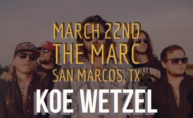 TexasCountryPR's tweet photo. ❤️KOE FREAKIN’ WETZEL❤️

@TheMarcSM March 22nd 🚨

‼️ RT to win 2 FREE tickets ‼️

•• must be following ••

ends 3/20

#koewetzel #countrymusic #giveaway @KoeWetzel https://t.co/7pCmWGHNQq
