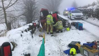 Two trapped women rescued from crashed car in Huddersfield: bbc.in/2FjZAOg