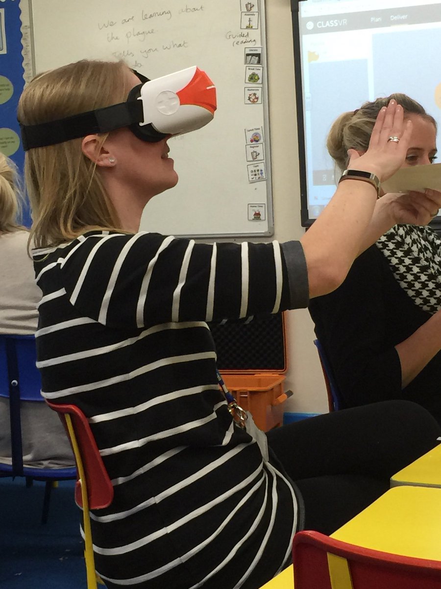 bearbrooksch's tweet photo. Great training tonight from Zoe at @ClassVR with our brand new headsets! Managed to explore the moon, Easter Island, the heart and the inside of a volcano! Wow! Thank you! @MarcusFaulkne12 @ICT_MrP  @learningtrust_  #inspire https://t.co/cDUUo8R5xC