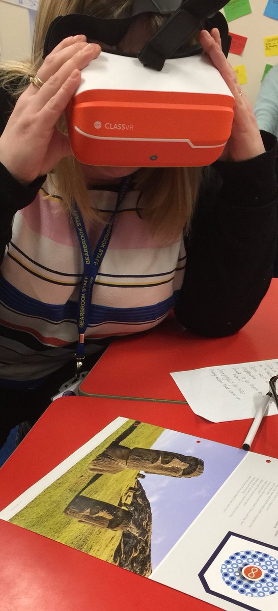 bearbrooksch's tweet photo. Great training tonight from Zoe at @ClassVR with our brand new headsets! Managed to explore the moon, Easter Island, the heart and the inside of a volcano! Wow! Thank you! @MarcusFaulkne12 @ICT_MrP  @learningtrust_  #inspire https://t.co/cDUUo8R5xC