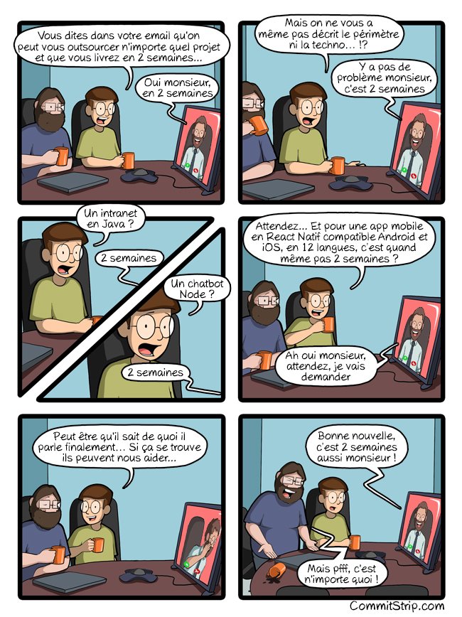 CommitStrip_fr's tweet photo. 2 semaines https://t.co/vk38uWFGBA https://t.co/L6O8vw8gLx