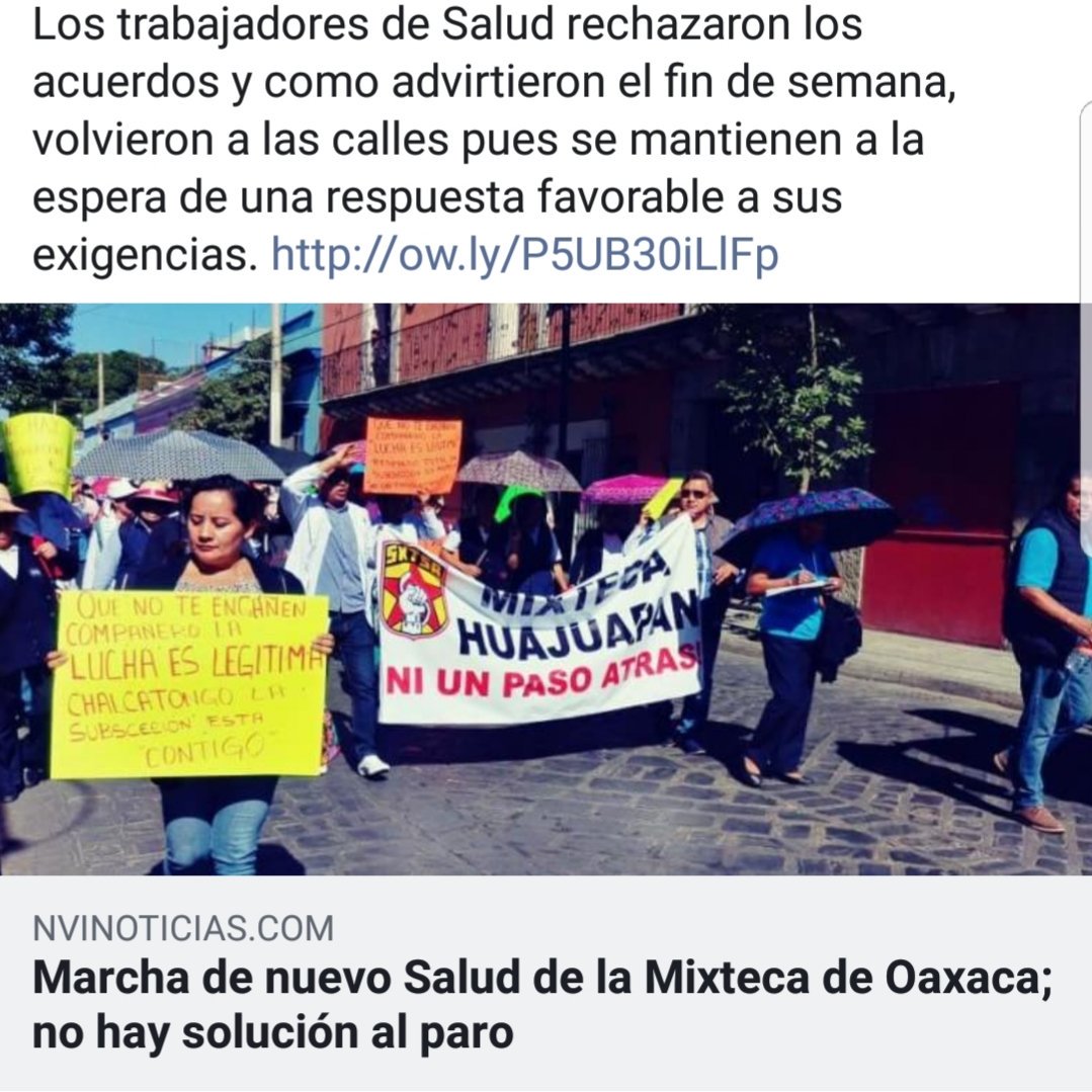 hugoluisxoaxaca's tweet photo. Te exijo @alejandromurat el cese y despido de todo aquel trabajador del  Estado que no esté cumpliendo con sus funciones! No podemos paralizar el Estado para satisfacer a unos cuantos! Basta de ser #OaxacaSinLey , en cualquier trabajo con 3 faltas injustificadas te vas! https://t.co/3qMd8nAjRJ