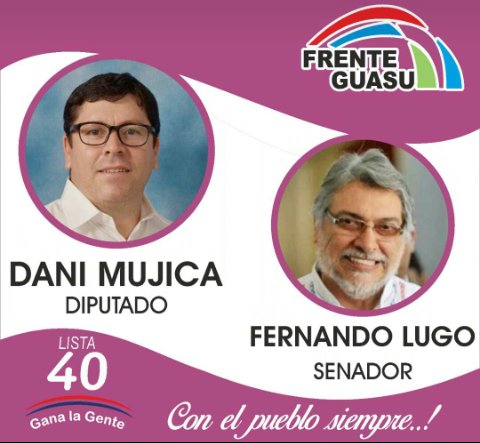 MujicaPy's tweet photo. @lugo_py es un símbolo para la democracia Paraguaya, y queremos acompañarlo desde la Cámara de Diputados para continuar profundizando el proceso de cambios en nuestro país.

#Lista40 
@FrenteGuasuPY  
@ConvergenciaFG https://t.co/TM6XERL4d0