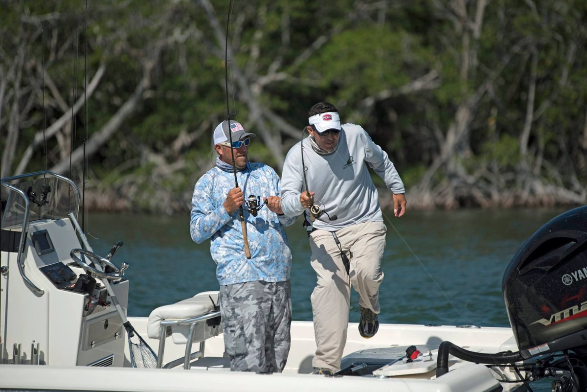FishGuyz's tweet photo. Just another day on the job. Captain Lain Goodwin &amp; Captain George Clark Jr. doing what they do best! 🎣 #thefishguyz #anglers #fishflkeys https://t.co/P3G2pX3SgH