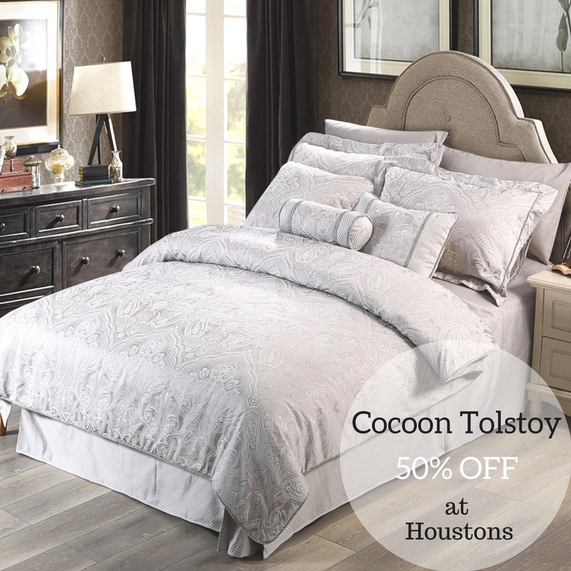 houstonsfashion's tweet photo. Relax in luxury, half price. 🏰
Cocoon Tolstoy Silver Bed Linen is now 50% off.*
*For a limited time only.
#HoustonsStyle #MondayMotivation https://t.co/lkIitypoxw