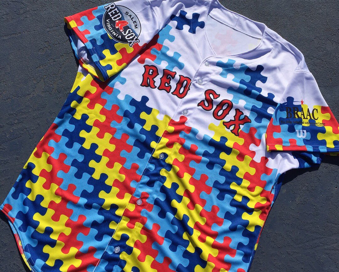 The Salem Red Sox on X: Autism Awareness game swag ft. our Wilson player  jersey & signature bat. Bring your family & friends April 27th to  support Autism and our friends at