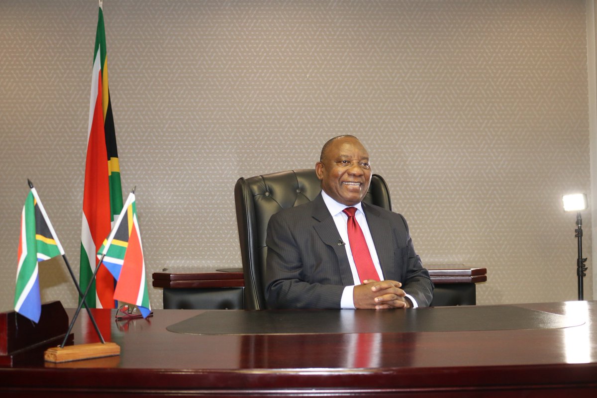 MYANC's tweet photo. "In this the year of Nelson Mandela, let us deepen democracy and public participation" - President @CyrilRamaphosa delivered a message urging all South Africans eligible to vote in #Elections2019 to register and update their details this weekend. WATCH: https://t.co/0kSJS6RPP7 https://t.co/zLvRoRa89k