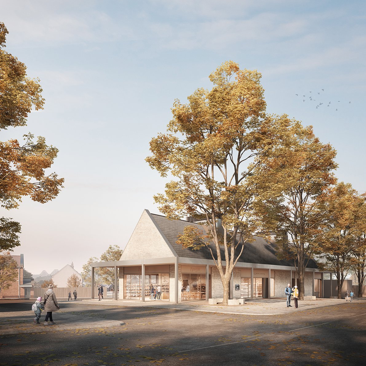 7NArchitects's tweet photo. We’ve received detailed planning permission for new shop units at Fraser Avenue in Inverkeithing, on behalf of @FifeCouncil . As part of @kingdom_ha 's wider estate regeneration project these shops will allow local retailers to continue serving the community. Image by #darcstudio https://t.co/M2b5VGevMN