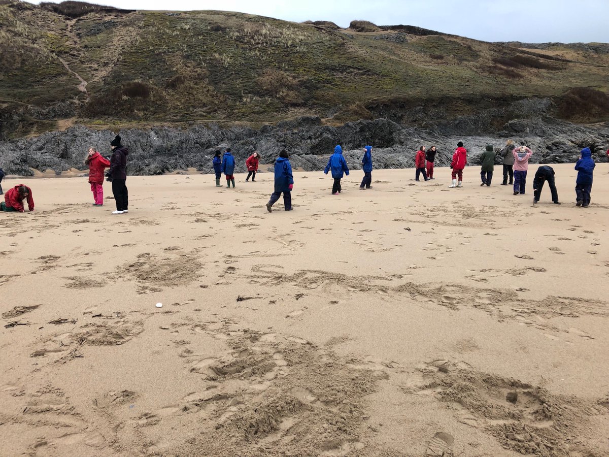 gladstonebarry's tweet photo. What a wonderfully wet walk โค๏ธ Loving Stackpole already #HappyChildren #TeamYear6 #BackForTea https://t.co/yBjG6X3gAG