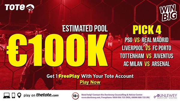 thetotecom's tweet image. Got a Tote Account? Get a #FreePlay on our estimated €100k #FootballPool: thetote.com/colossus