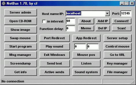 PaulWebSec's tweet photo. Let's continue this #RetroMalware expedition with the famous "NetBus", written in Delphi and widely used around March 1998 (just before the release of BackOrifice in August 1998).
Translated from Swedish (its author was a Swede :)), the name means "NetPrank". https://t.co/iv88XfKCjb