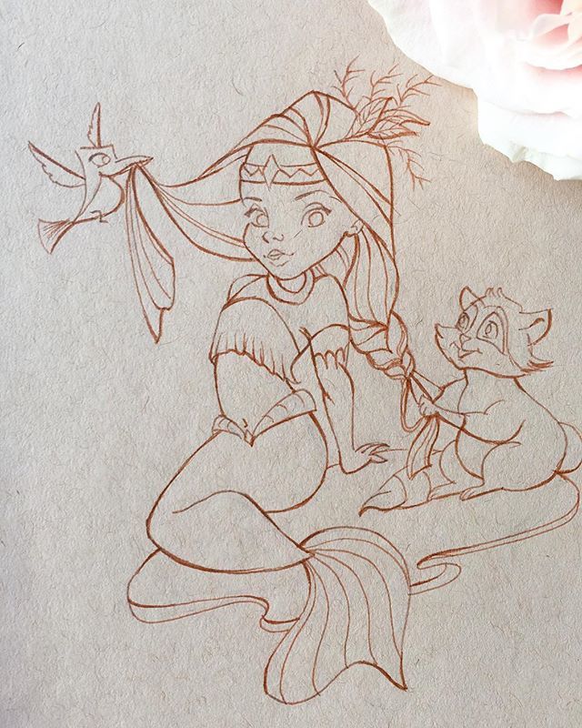 laurinearty's tweet photo. Next baby princess? Pocahontas with her two friends 🍁I loved to draw baby Meeko. 
#disneybaby #disneyart #disneylove #pocahontas #pocahontasdoeshair #disneyarts #disneyprincess #mermaid https://t.co/9lHhRzjmEF https://t.co/b1jum7T9Tb