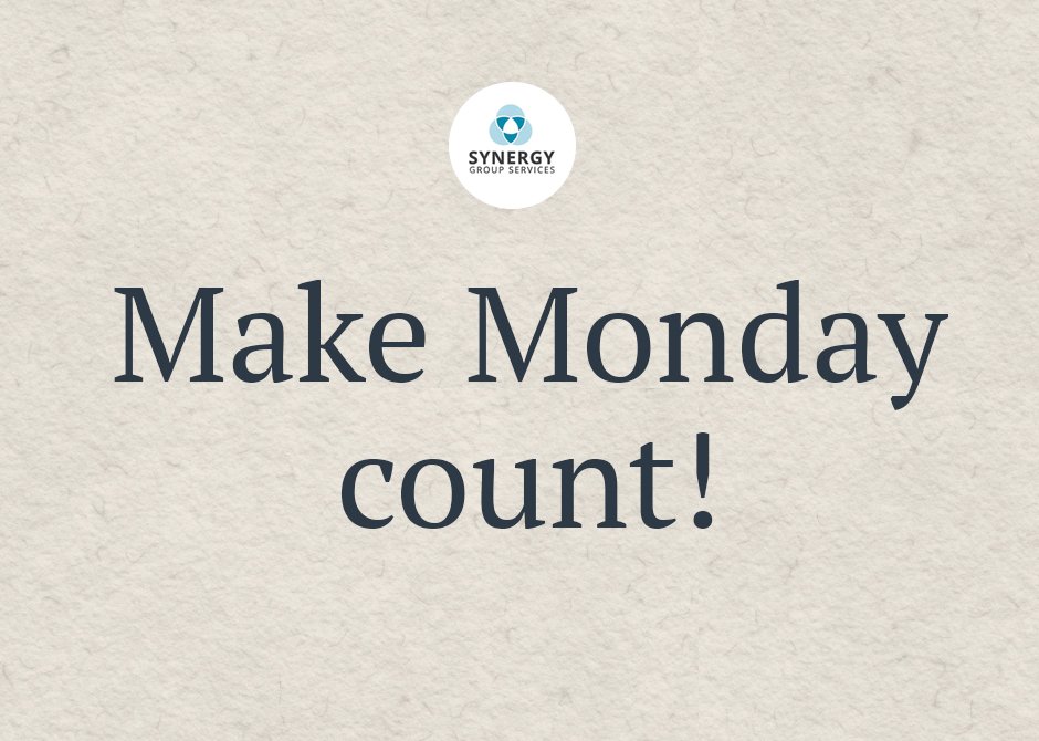 synergygroup's tweet photo. Make Monday count! https://t.co/Zrj8MdhdlV