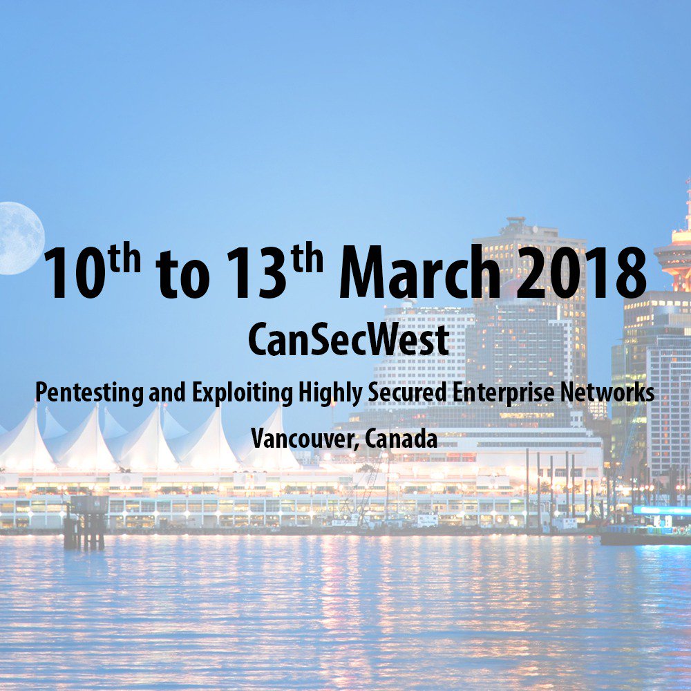 vikramsalunke20's tweet photo. Join our training at #CanSecWest 2018

Learn from our free videos 

- x86 Assembly - https://t.co/zr2nib21yV
- Python - https://t.co/wgtZUtDxXY

and come prepare for the class..

Only few days left for registration ..

cc @dragosr https://t.co/N5gDE1nJZw