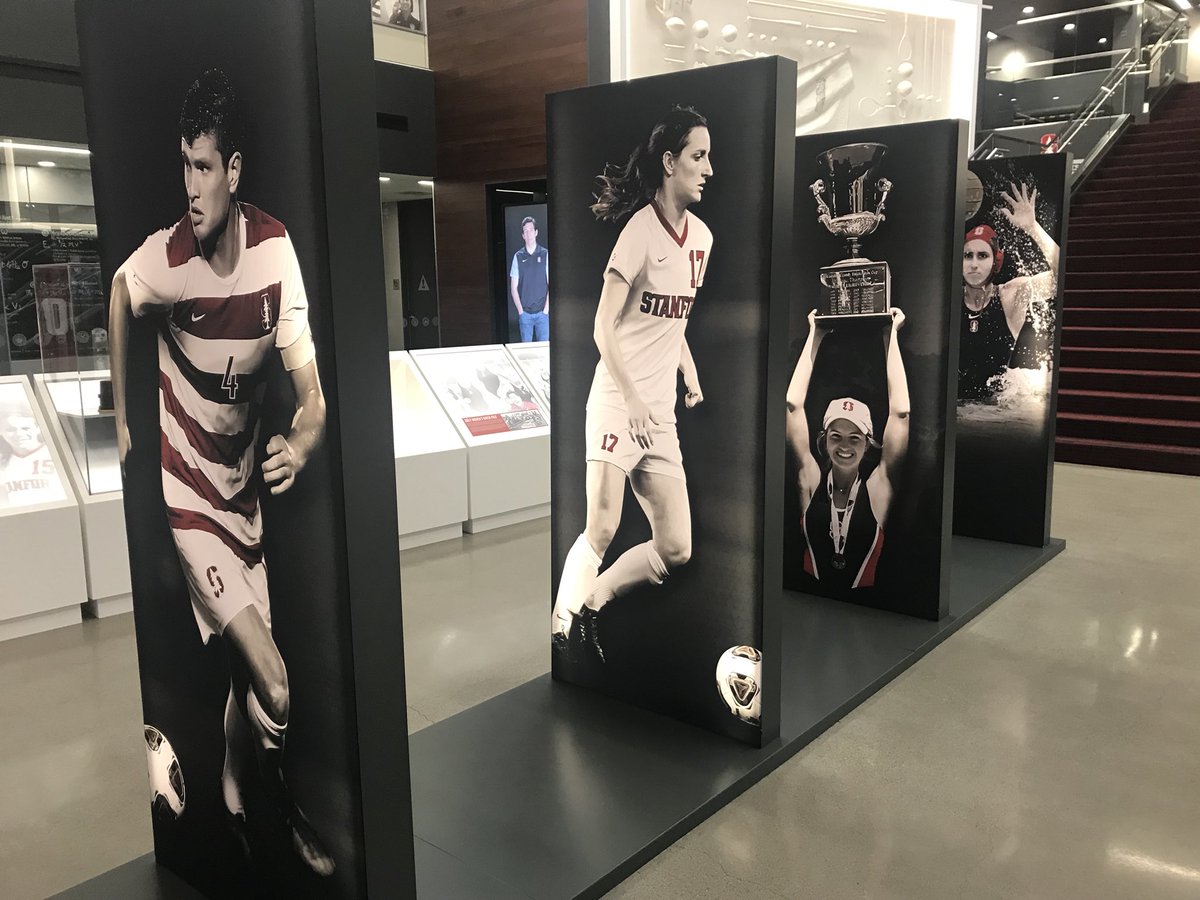 HomeofChampions's tweet photo. Excited to recognize our three most recent national championship programs. We’ve also got a few other updates to the space, so swing by for a visit! #GoStanford https://t.co/hkKwsXZvtG