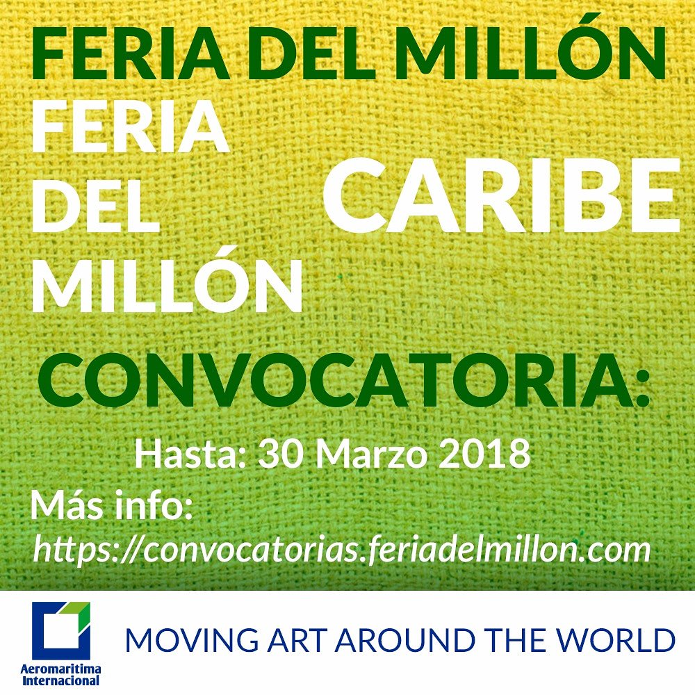 AeromaritimaInt's tweet photo. ☇La plataforma de artistas emergentes de Colombia!☇
  📣Convocatoria Abierta!📣
       👉 @feriadelmillon 👈
#feria #fairs #arte #emergente #colombia #caribe #aeromaritimaint #transportedearte #artlogistics #logistic https://t.co/ZNkC1UaQPp