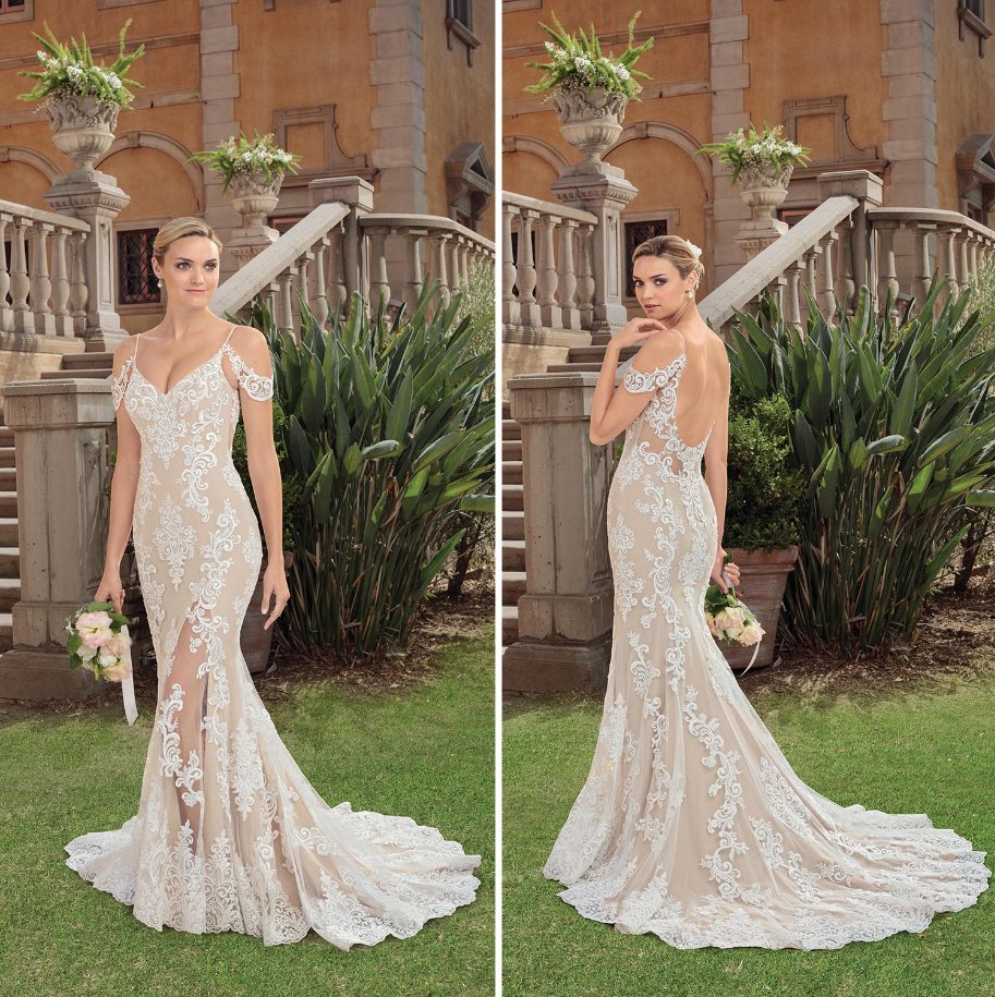 CasablancaBrida's tweet photo. Sexy, playful and boho, the #GownoftheWeek is #Style2324, Zola! The off-shoulder sleeves have us fantasizing about summer days. Click (https://t.co/HCRPFM5Jyn) to get a closer look! #CasablancaBridal #CasablancaBride #CelebrateForever https://t.co/LV5UDrgbNy