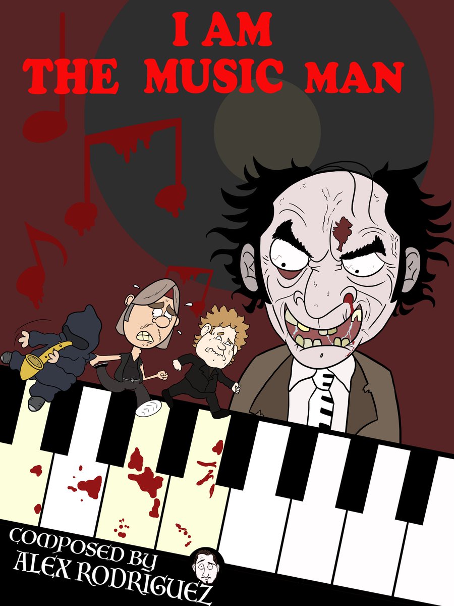 artisticalex2's tweet photo. @OccultatumComix Front cover design for 'I am the music man.' I may alter it slightly until I'm completely satisfied with it. Anyway you get the idea.  
Next Week - Story in progress https://t.co/isE3p0IeGg