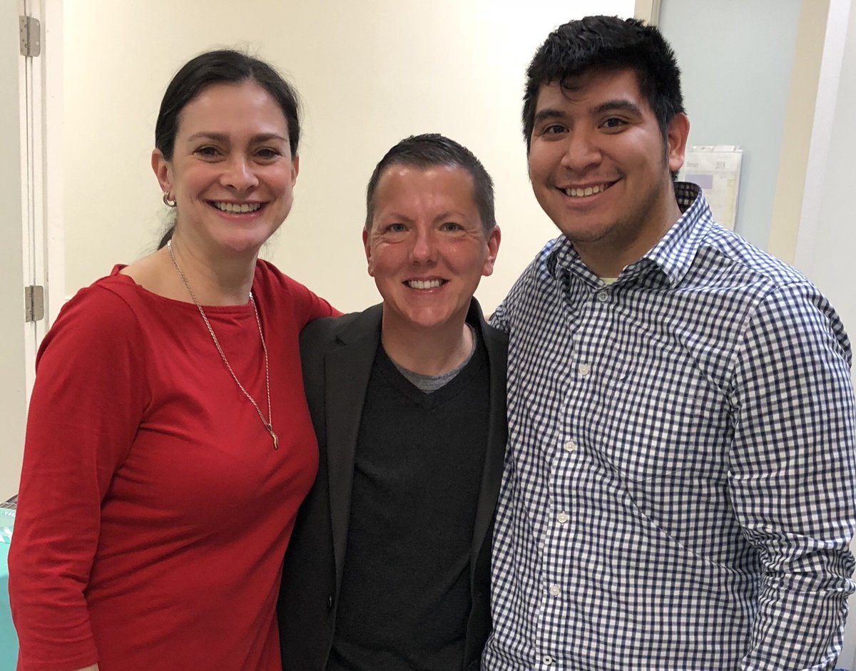 Pilar Rocha Goldberg, Executive Director of El Centro Hispano, Ames Simmons and Eliazar Posada, El Centro’s Community Engagement & Advocacy Director.