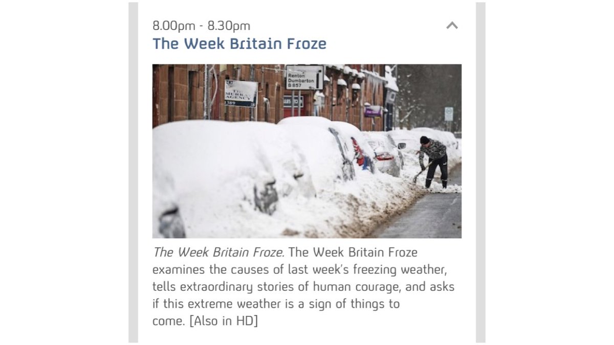 You can catch me explaining last week’s wintry weather on The Week Britain Froze on <a href="/Channel4/">Channel 4</a> at 8pm this evening.
