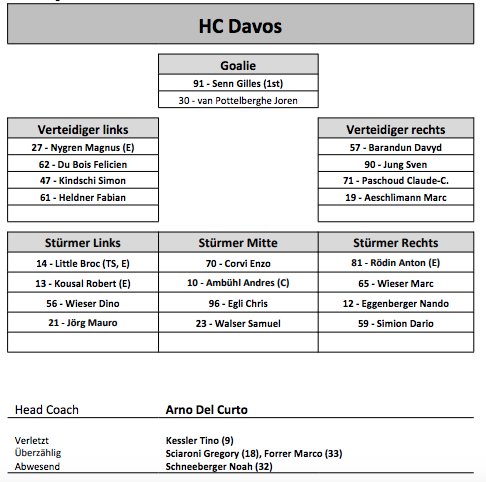 HCD_offiziell's tweet photo. Arriva, hier ist unser Lineup für #HCLHCD
#32Schneeberger und #18Sciaroni überzählig, #33Forrer beim @EHCVisp und #9Kessler leider wegen einer Knieverletzung mit Saisonende.
Der Liveticker gibts hier: https://t.co/OiFVxiGmQP https://t.co/bJU9uj59S5