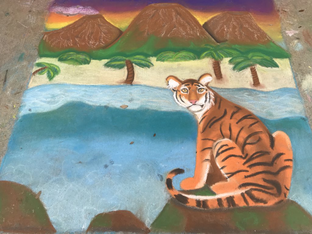 briantwoods1's tweet photo. Just some of the incredible chalk art on display at Los Leones. Thanks to all @NISD_FineArts teachers for a great show. https://t.co/lqJlLHL65Q