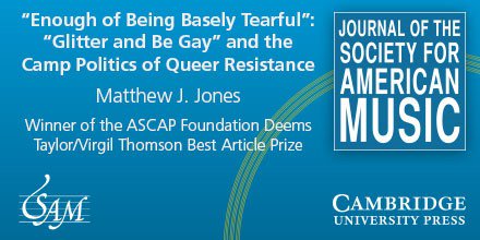 Until 3/31/18, enjoy free access to award winning papers in the Jrnal of the Society for American Music from renown authors, Matthew Jones (Enough of Being Basely Tearful) &amp; Darren Mueller (The Ambassadorial LPs of Dizzy Gillespie) ow.ly/leX230iLR9v ow.ly/h0aK30iLRds