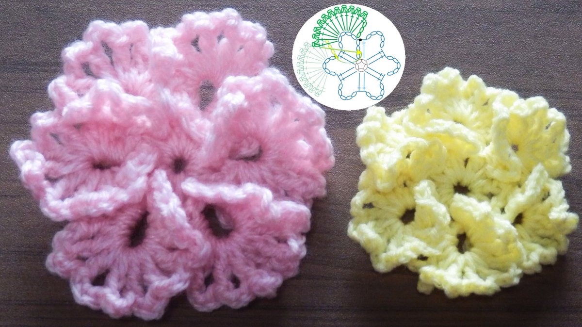 Crochet And Knittingクロッシェジャパン 立体的な ３ｄフリルフラワーです ブローチや コサージュにも T Co Juctygbfoy 編み図は こちらをご覧ください T Co Zlyz0p86hv 立体的な花の編み方 かぎ針編み コサージュ ブローチ