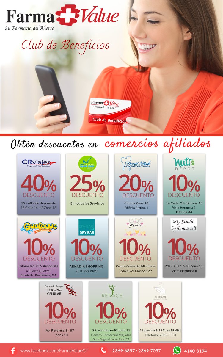 #Clubdebefeficio Obtén nuestra "Tarjeta club beneficios" de manera gratuita y disfruta de grandes descuentos en comercios afiliados.
