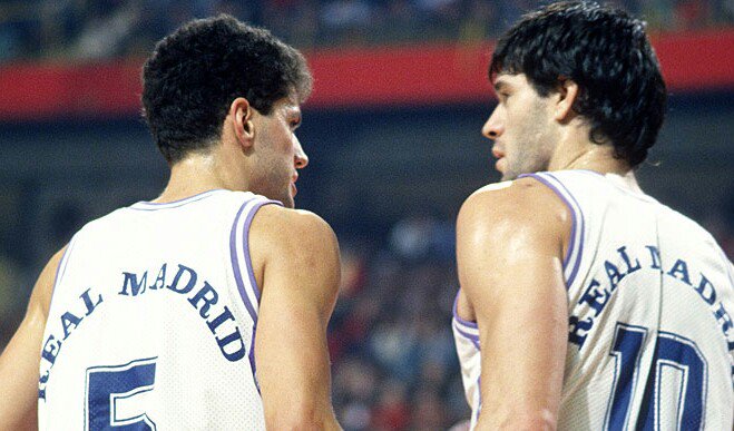Fernando Martín junto a Drazen Petrovic